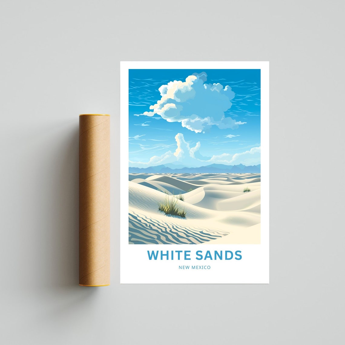 White Sands Travel Print White Sands Poster New Mexico Wall Art Framed Present Gift New Mexico Present - Image 4