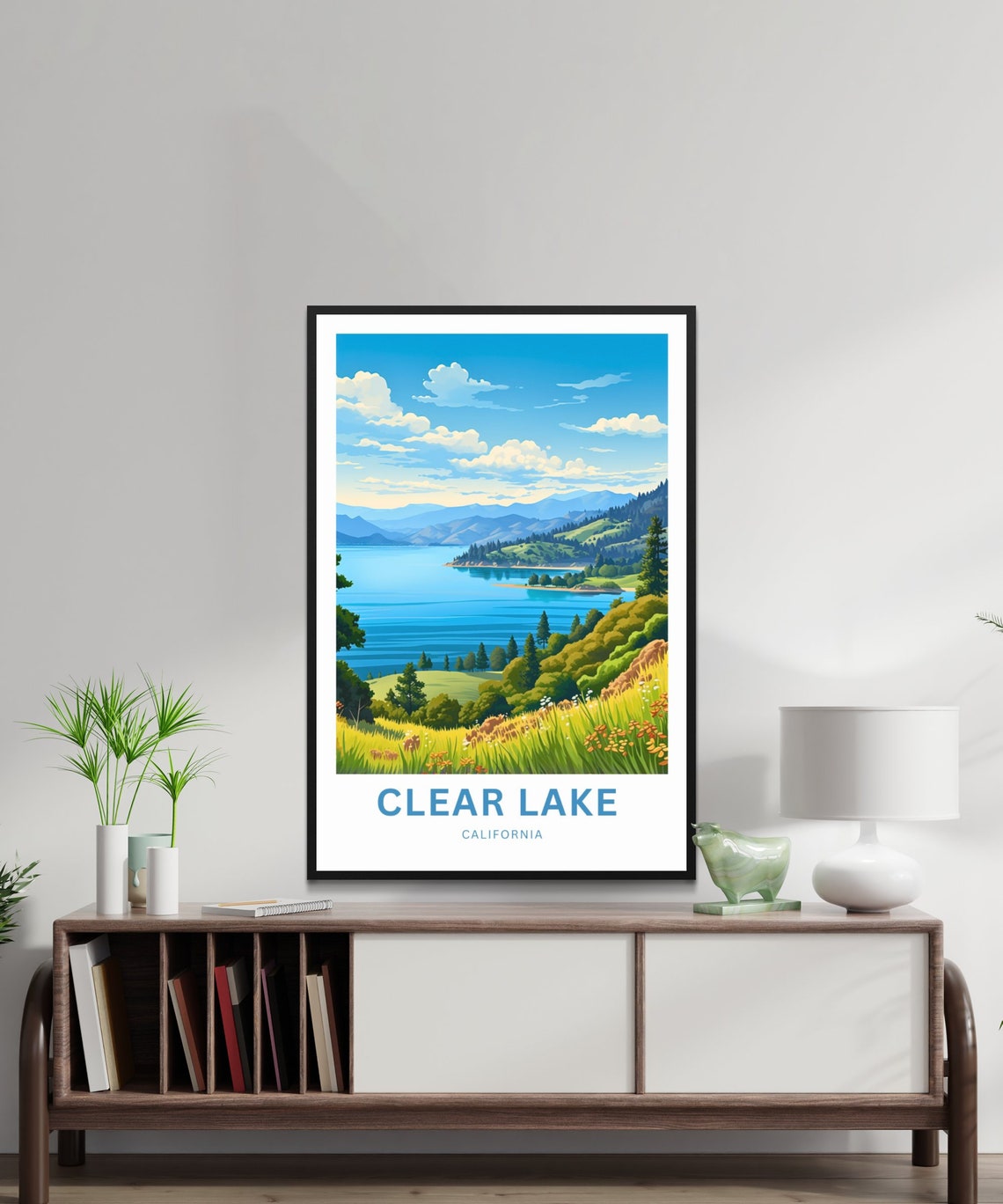 Clear Lake California Personalized Wildflower Hillside Poster - Image 2