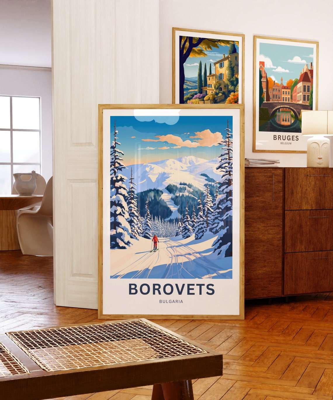 Borovets Bulgaria Alpine Skier Descent Powder Personalized Poster - Image 5