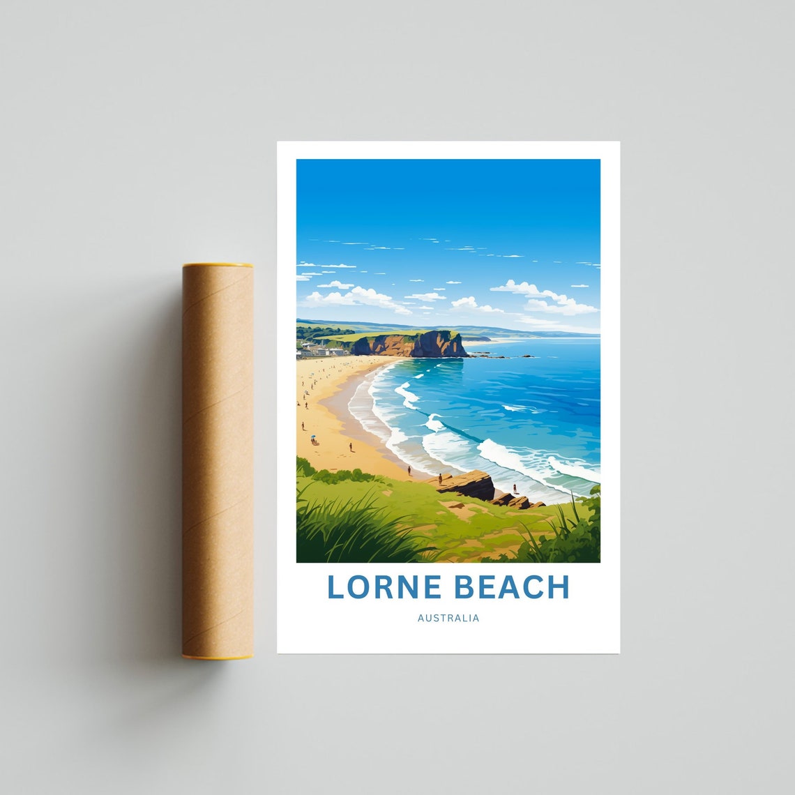 Personalized Lorne Beach Australia Custom Bay Surf Travel Poster - Image 4