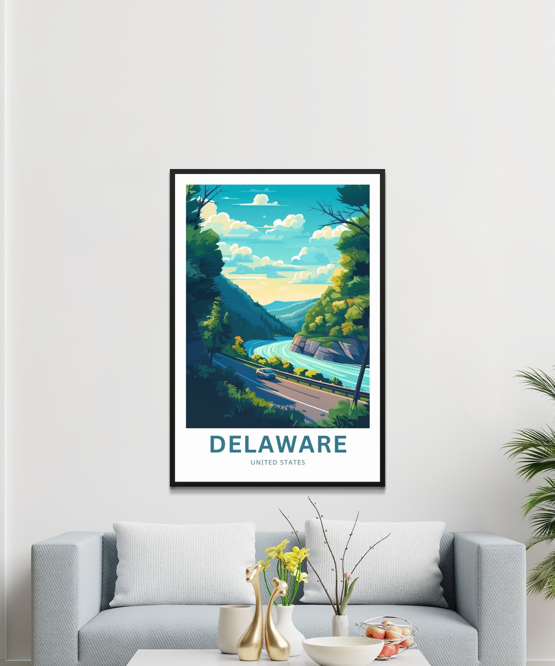 Delaware Scenic Highway River Drive Vintage Travel Poster USA - Image 3