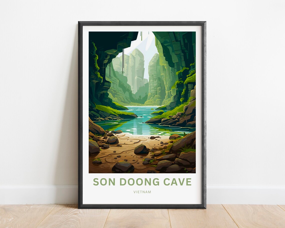 Son Doong Cave Vietnam Limestone River Adventure Travel Art Poster