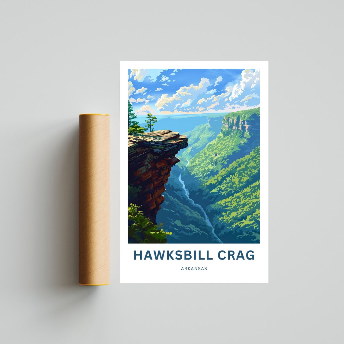 Personalized Hawksbill Crag Arkansas Emerald Canyon Travel Poster - Image 4
