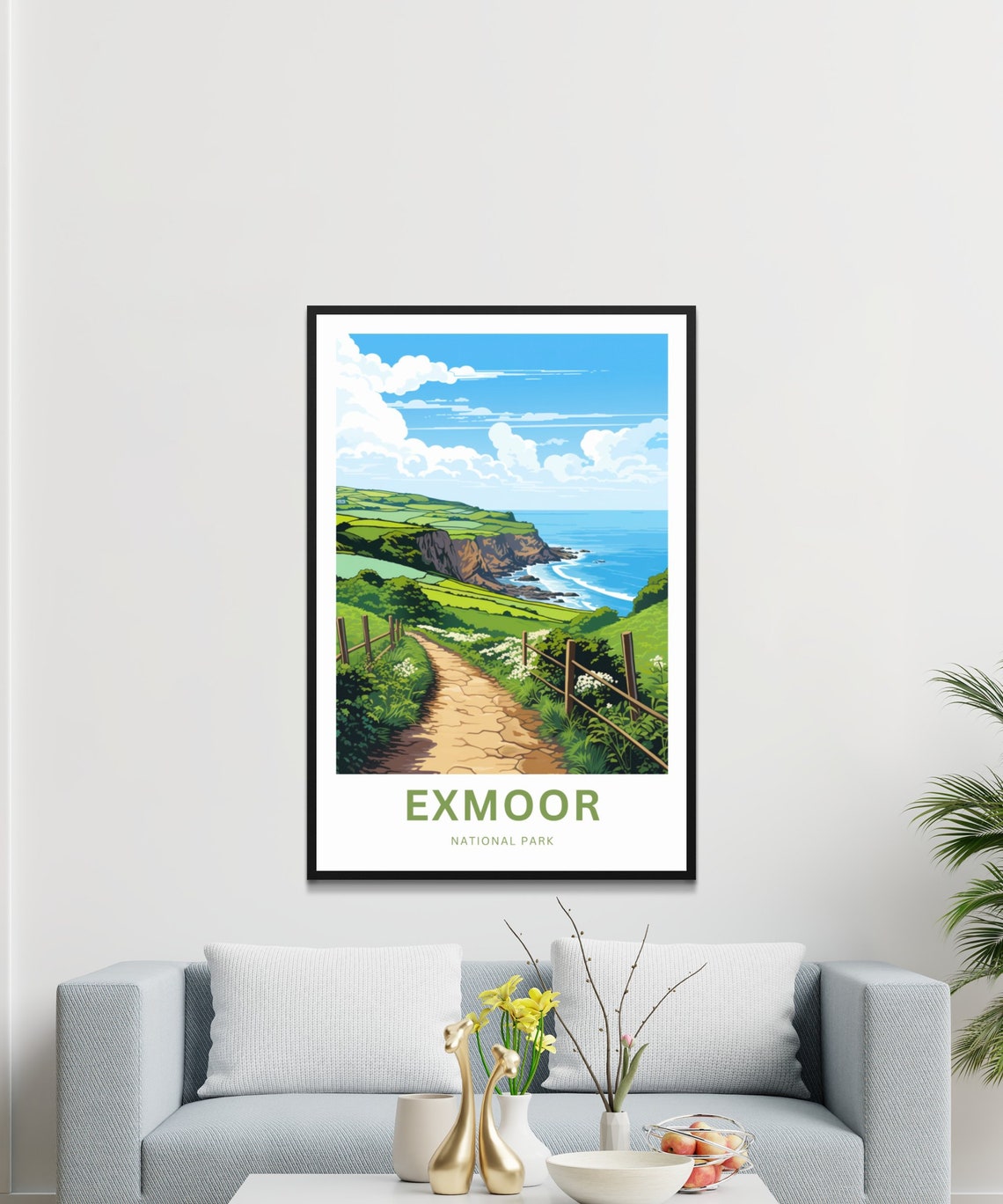 Exmoor National Park Personalized Coastal Footpath View Poster - Image 3
