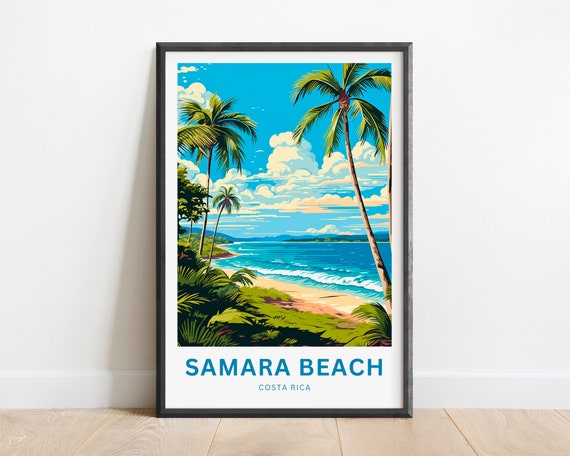 Samara Beach Travel Print Samara Beach Poster Costa Rica Wall Art Framed Present Gift Costa Rica Present