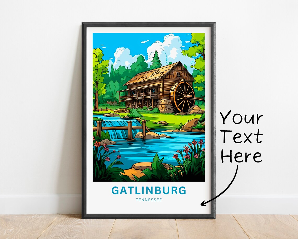 Gatlinburg Tennessee Old Watermill Creek Mountain Scenic Poster
