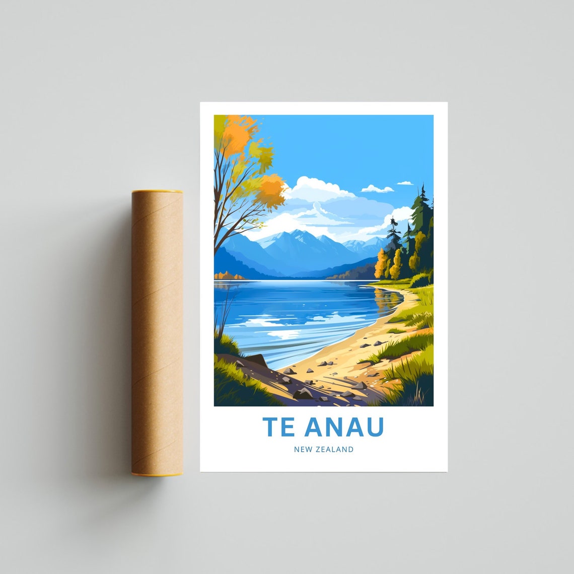 Te Anau Personalized New Zealand Alpine Lakeshore Scene Poster - Image 4