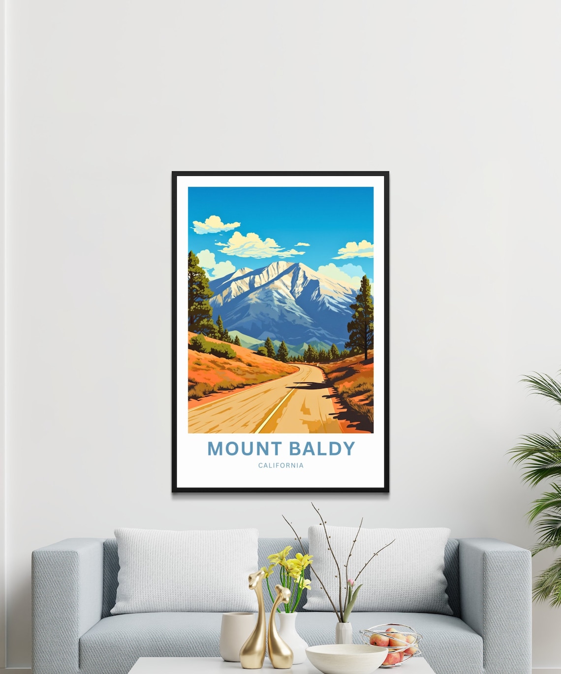 Mount Baldy California Snowy Peak Road Personalized Travel Poster - Image 3