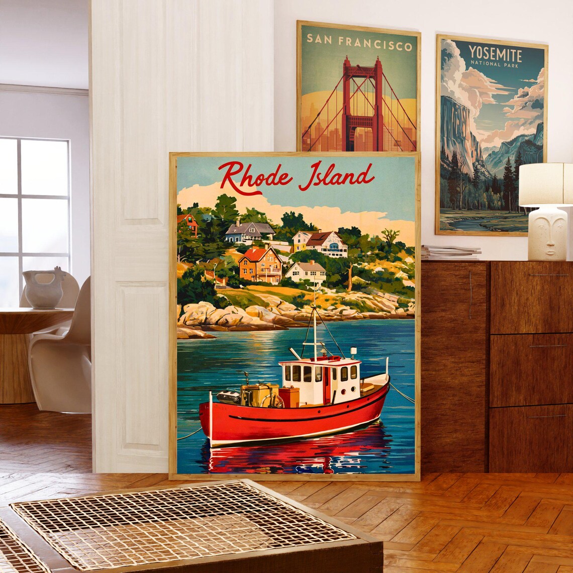 Rhode Island Vintage Travel Poster, United States Travel Poster - Image 5
