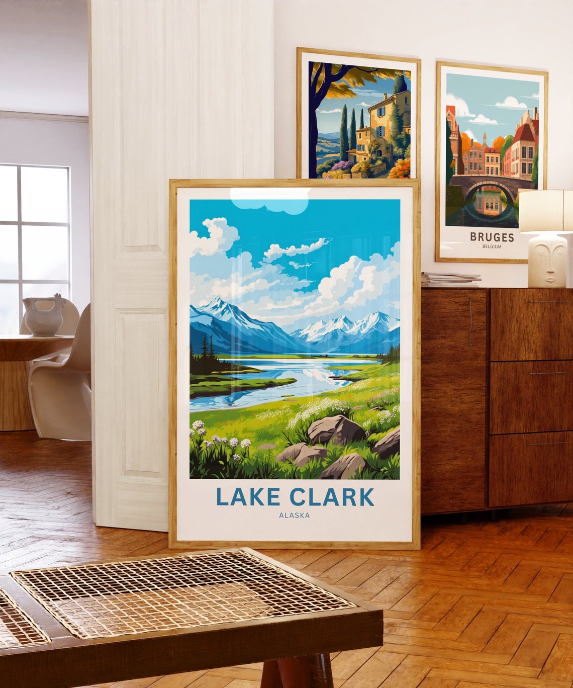 Lake Clark Alaska Meadow Lake Wilderness Personalized Poster - Image 5