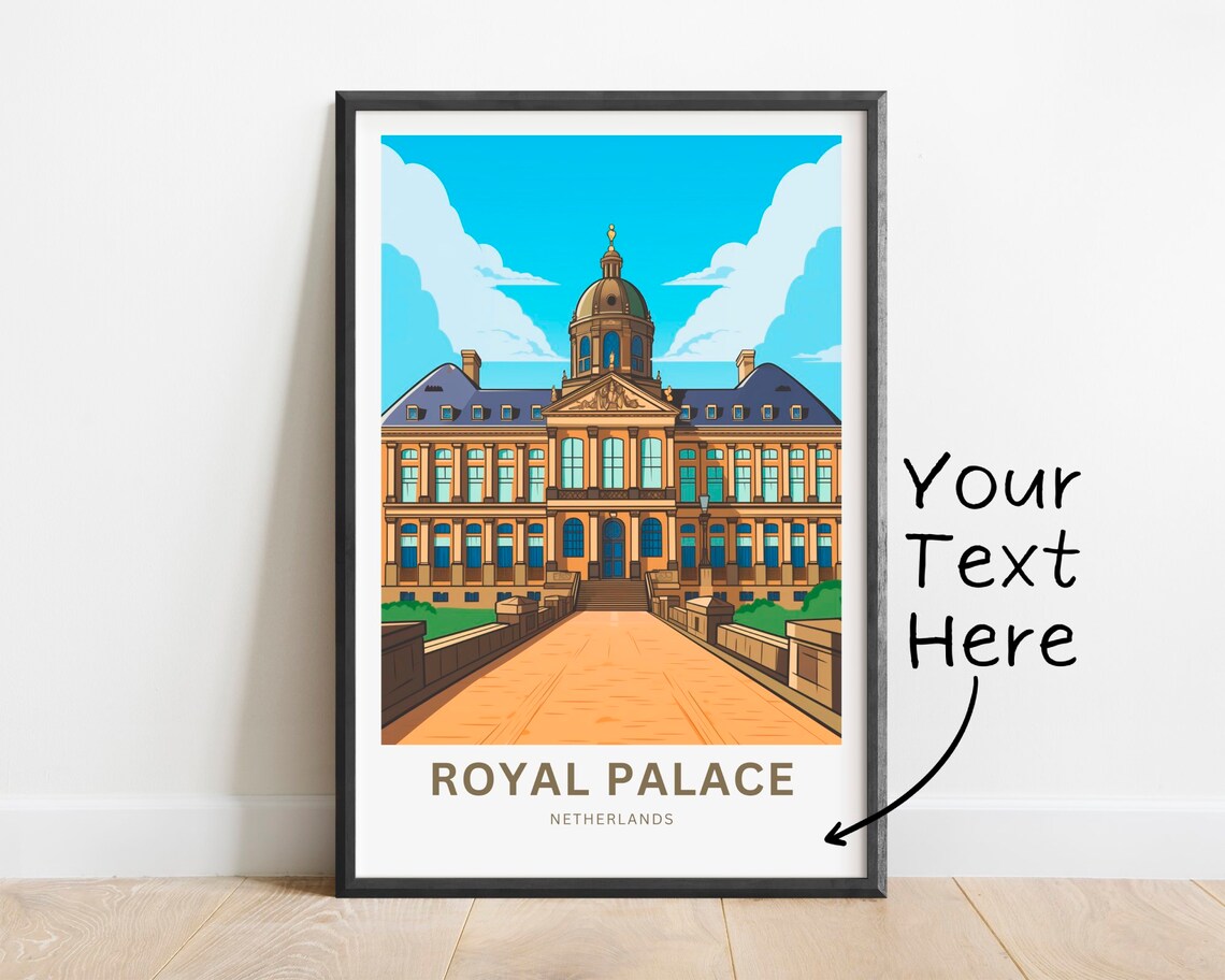 Royal Palace Netherlands Personalized Text Domed Travel Poster