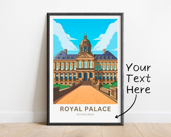 Royal Palace Netherlands Personalized Text Domed Travel Poster