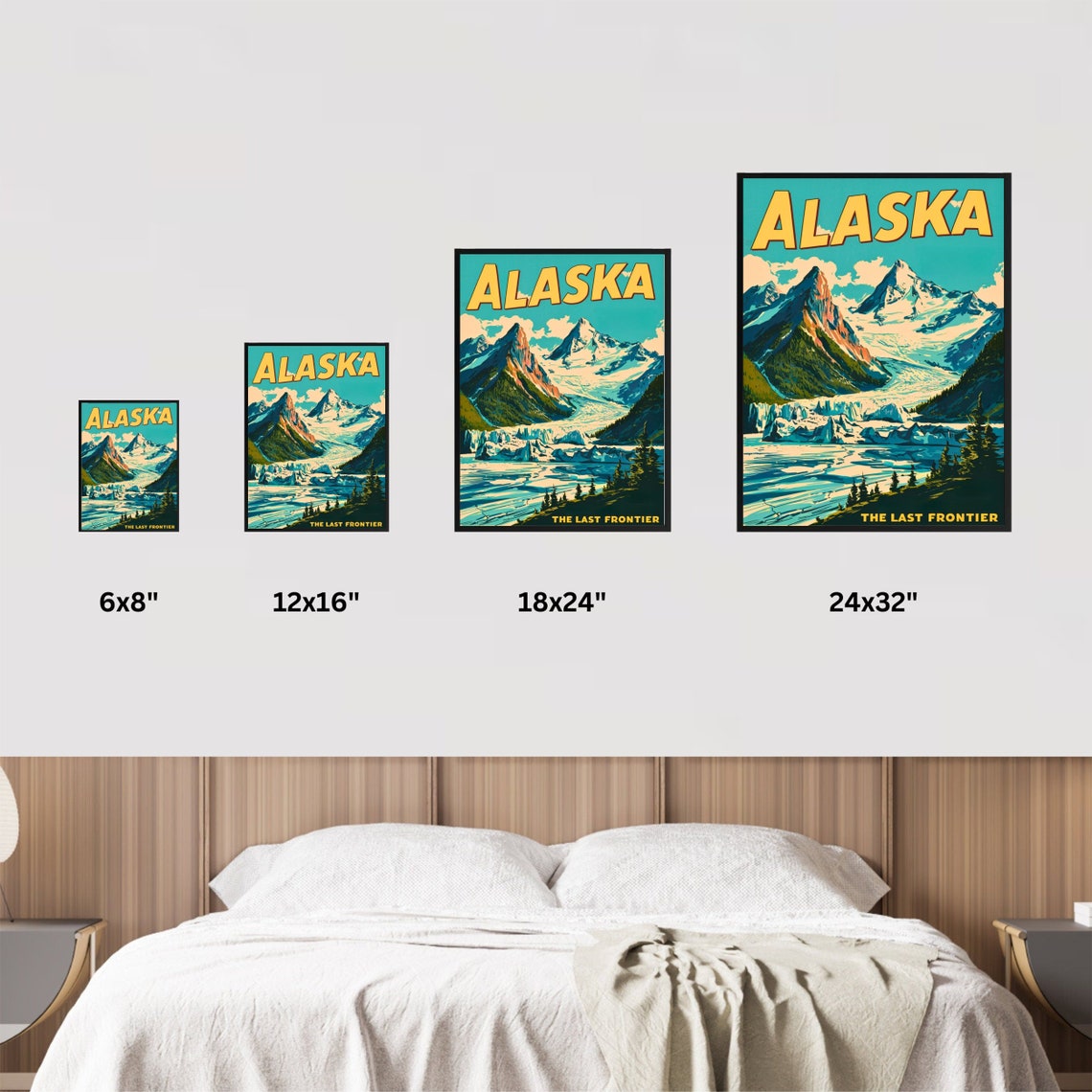 Alaska The Last Frontier Glacier Mountains Snow Vintage Travel Poster - Image 4