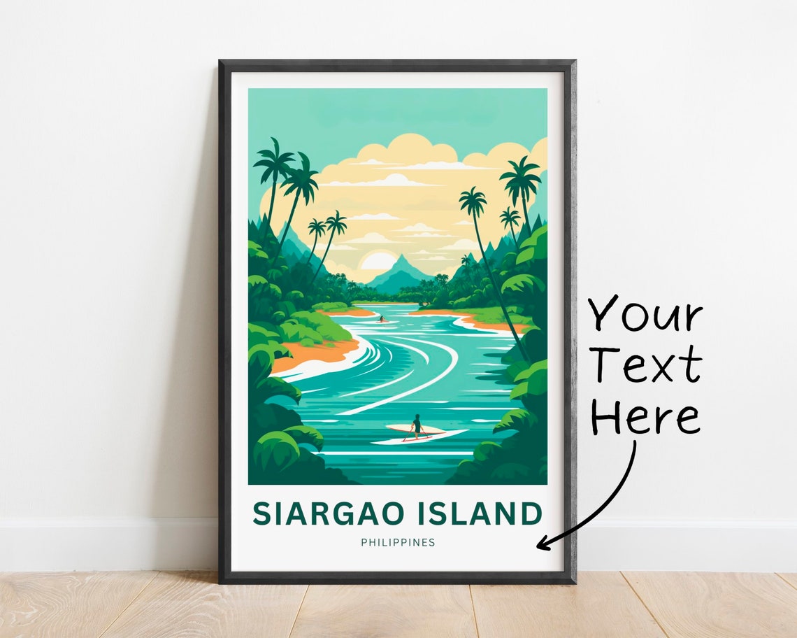 Siargao Island Philippines Personalized Surf Beach Palms Travel Poster