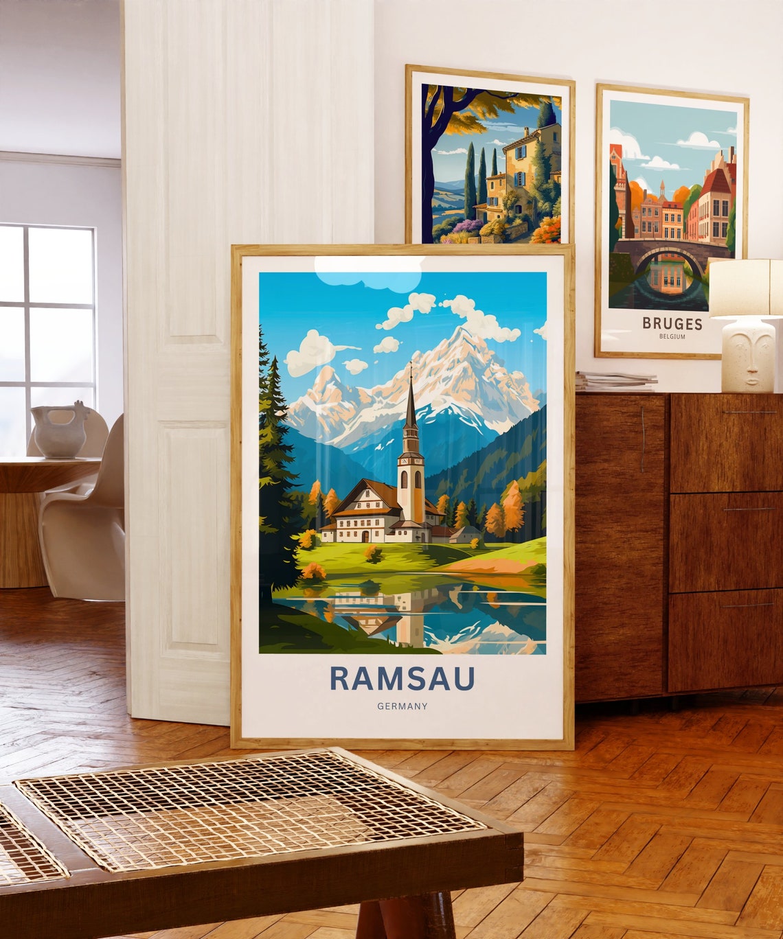 Personalized Ramsau Germany Alpine Church Custom Text Travel Poster - Image 5