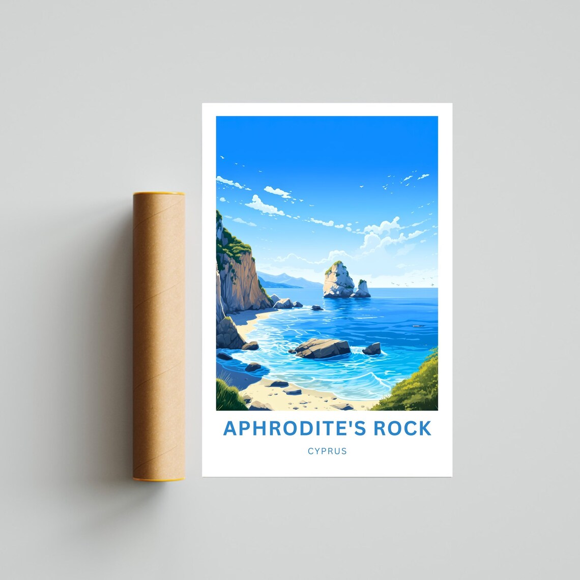 Personalized Aphrodites Rock Travel Poster, Cyprus - Image 4