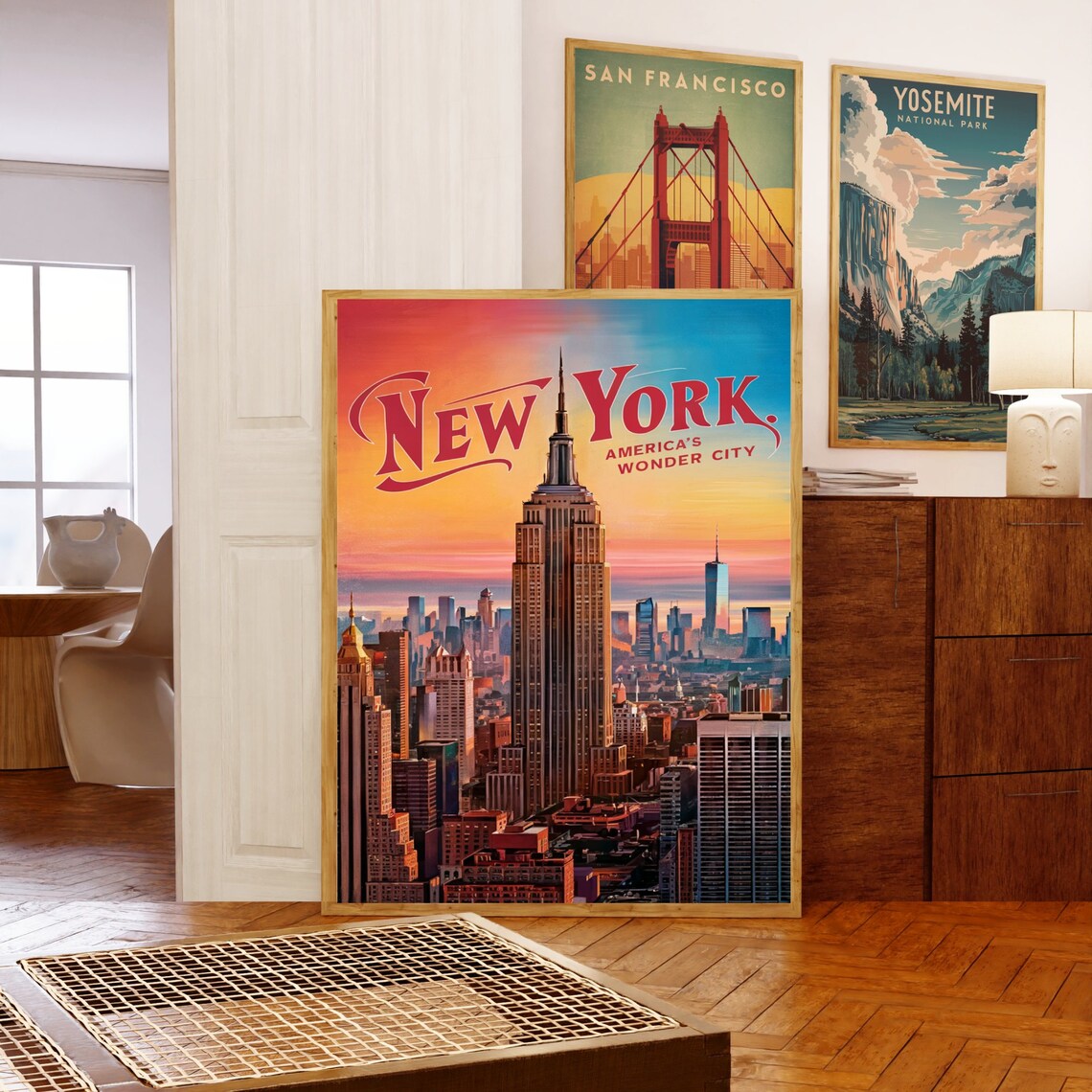 New York Vintage Empire State Building Americas Wonder City Poster - Image 5
