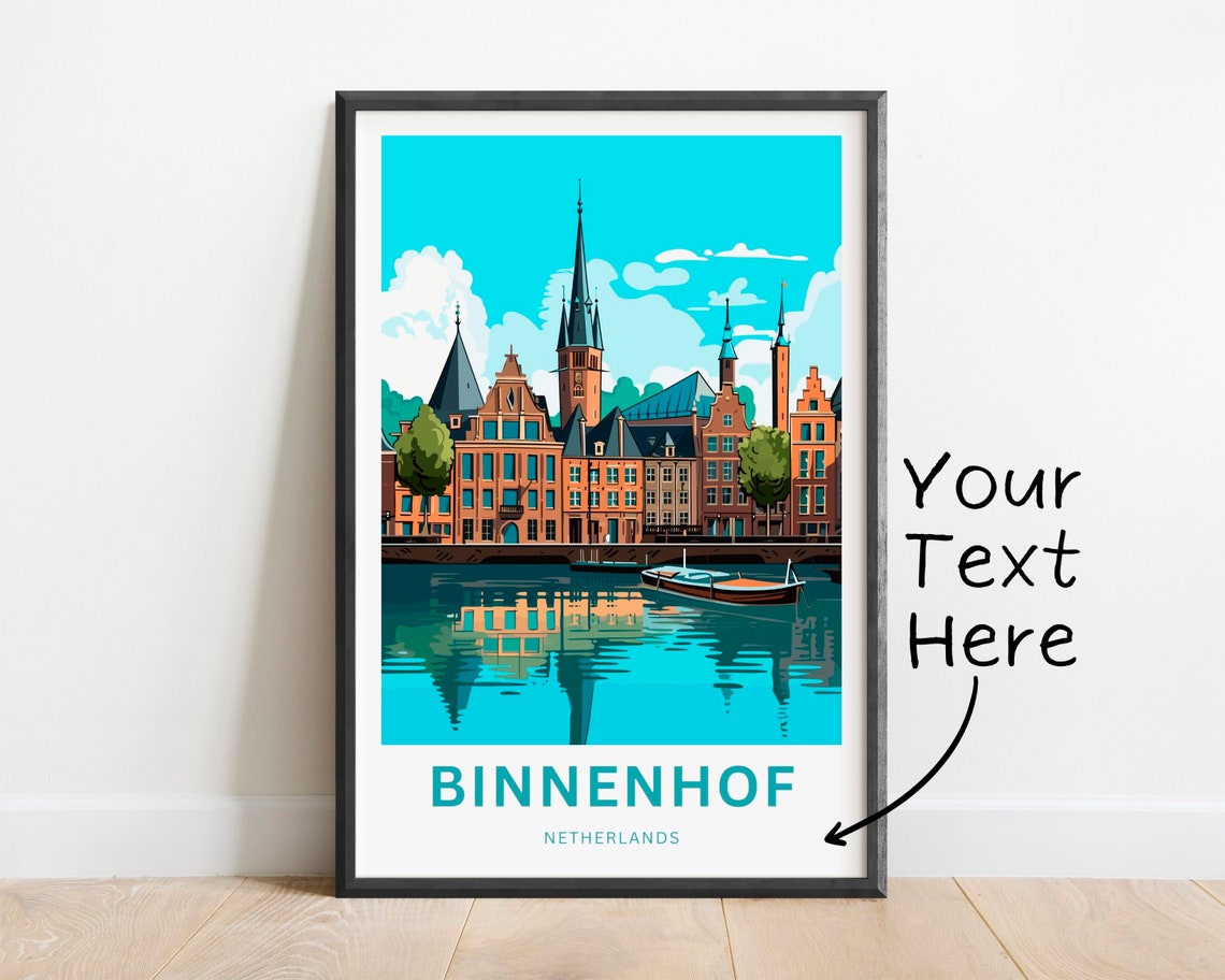 Personalized Binnenhof Netherlands Canal Houses Waterfront Poster