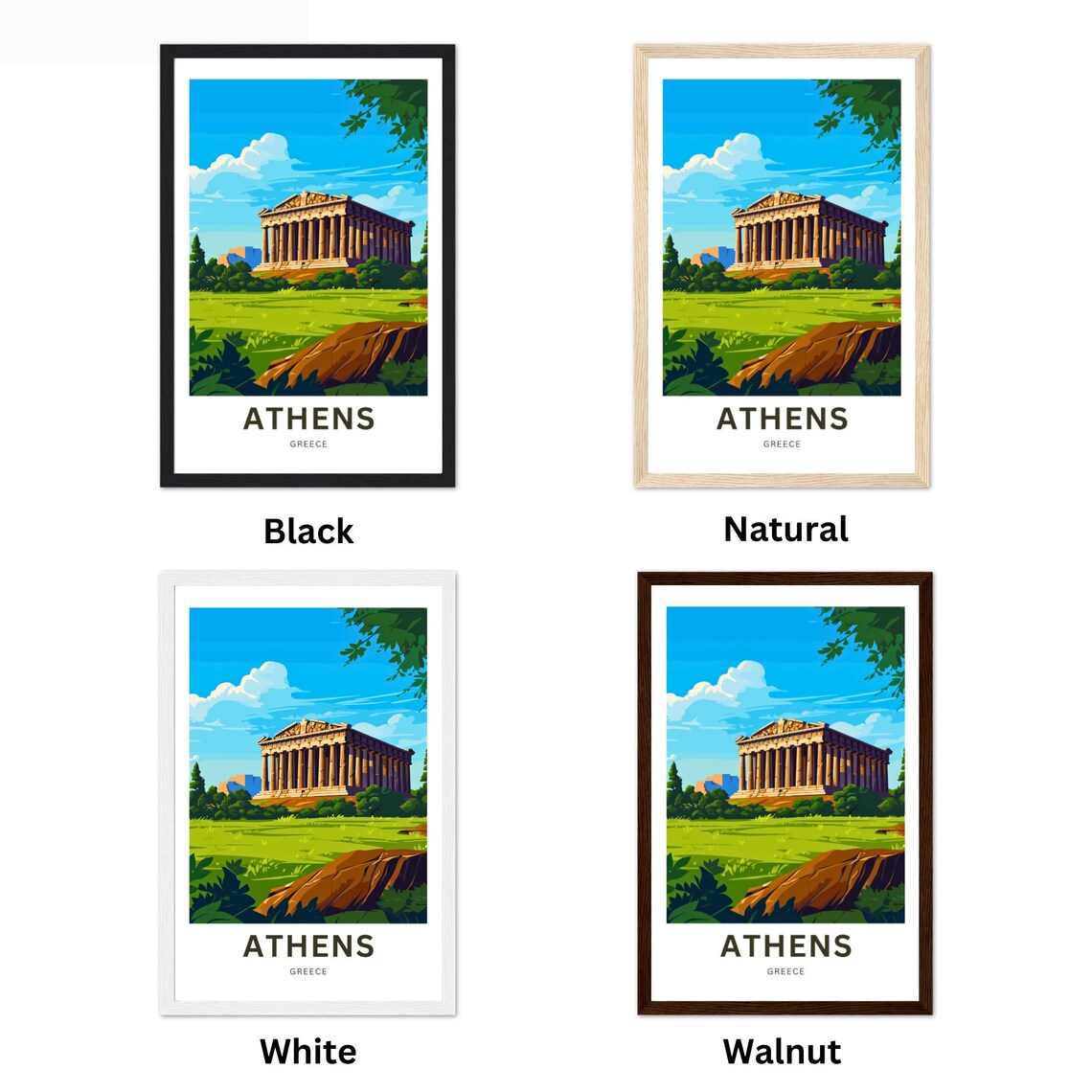 Personalized Athens Travel Print, Greece Poster