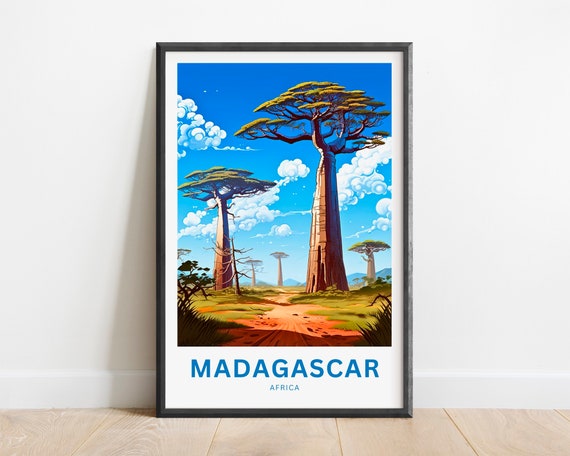Madagascar Travel Print Madagascar Poster Africa Wall Art Framed Present Gift Africa Present