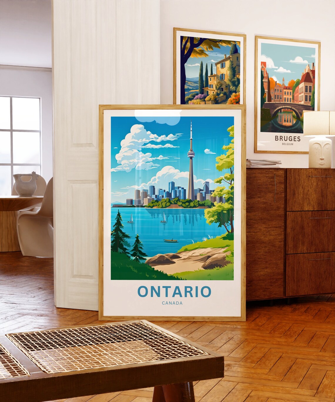 Personalized Ontario Canada Poster with Toronto Skyline Sailboats Art - Image 5