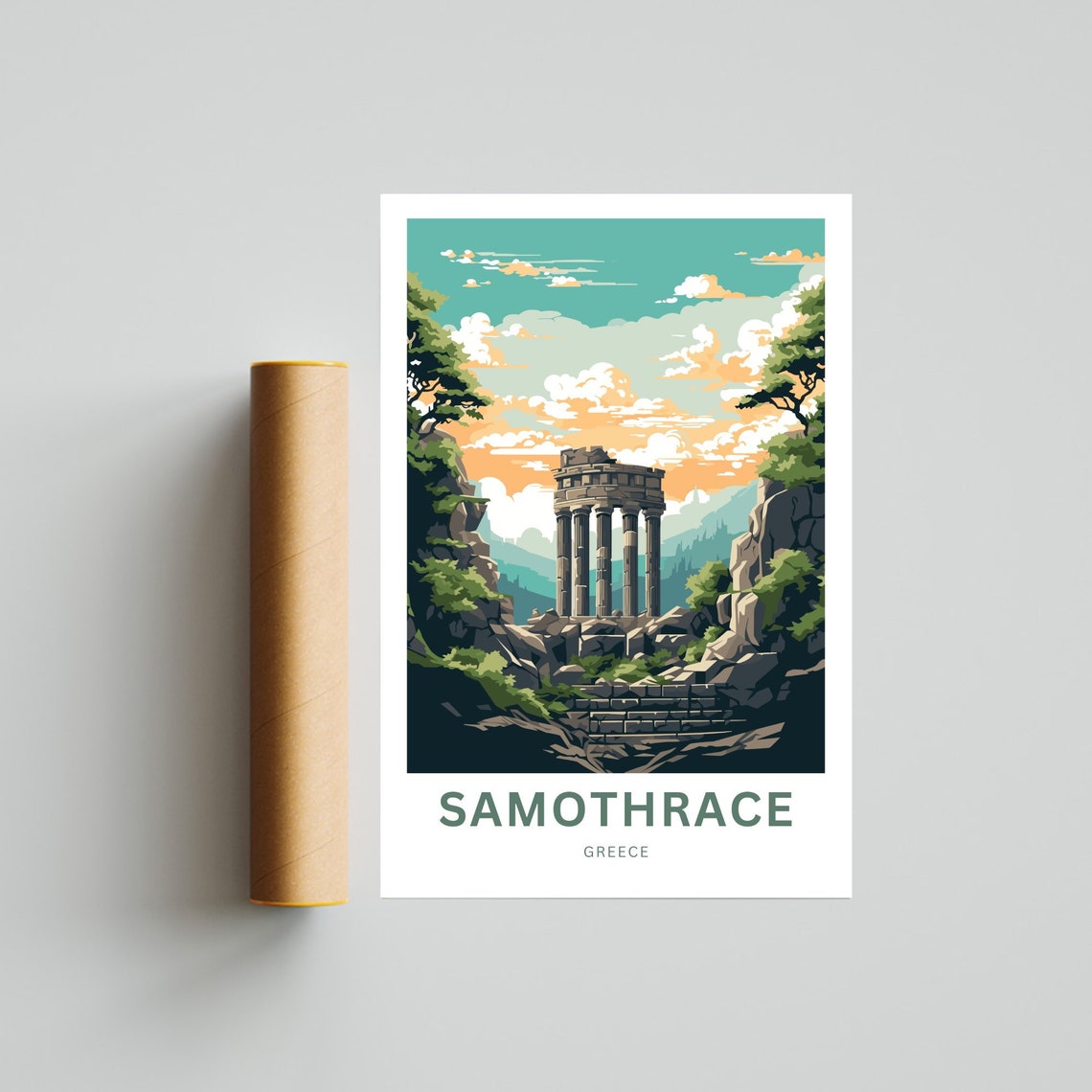 Samothrace Greece Ancient Temple Personalized Scenic Travel Poster - Image 4
