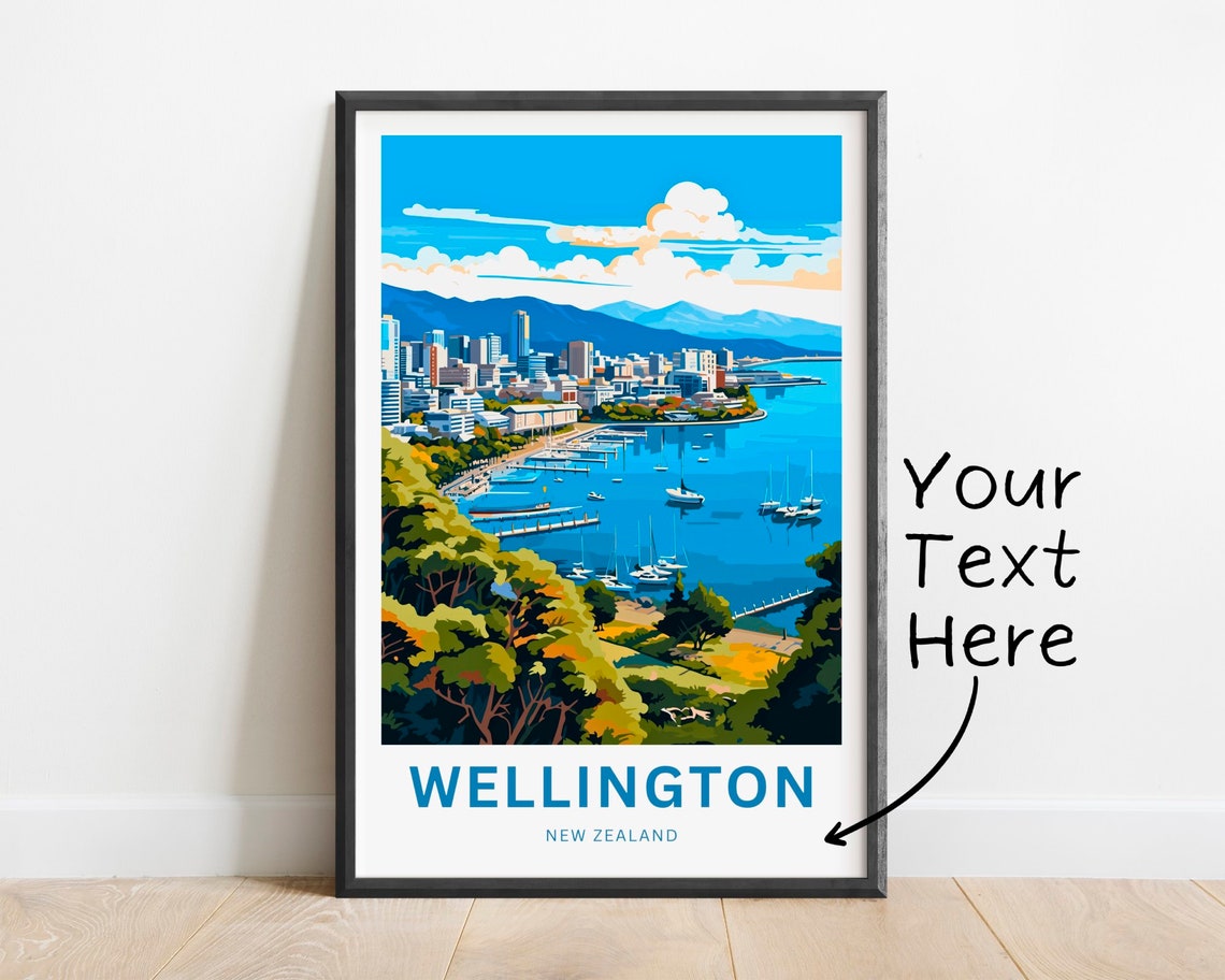 Wellington New Zealand Marina Sailboats Waterfront City Poster