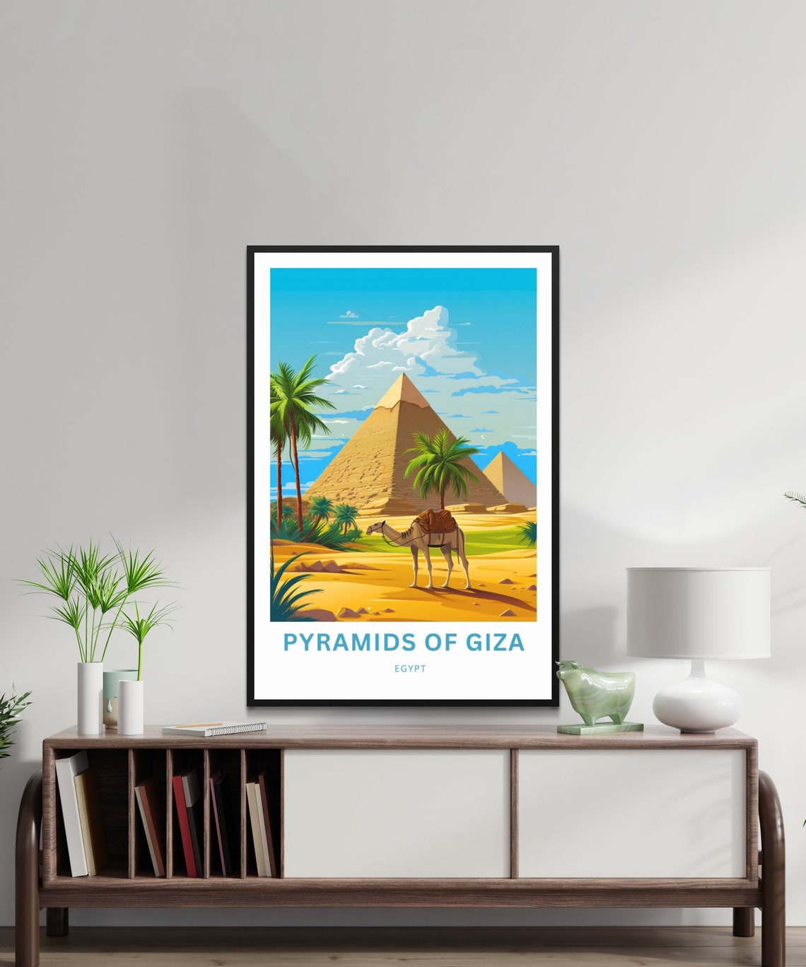 Personalized Pyramids of Giza Egypt Desert Pyramid Camel Poster - Image 2