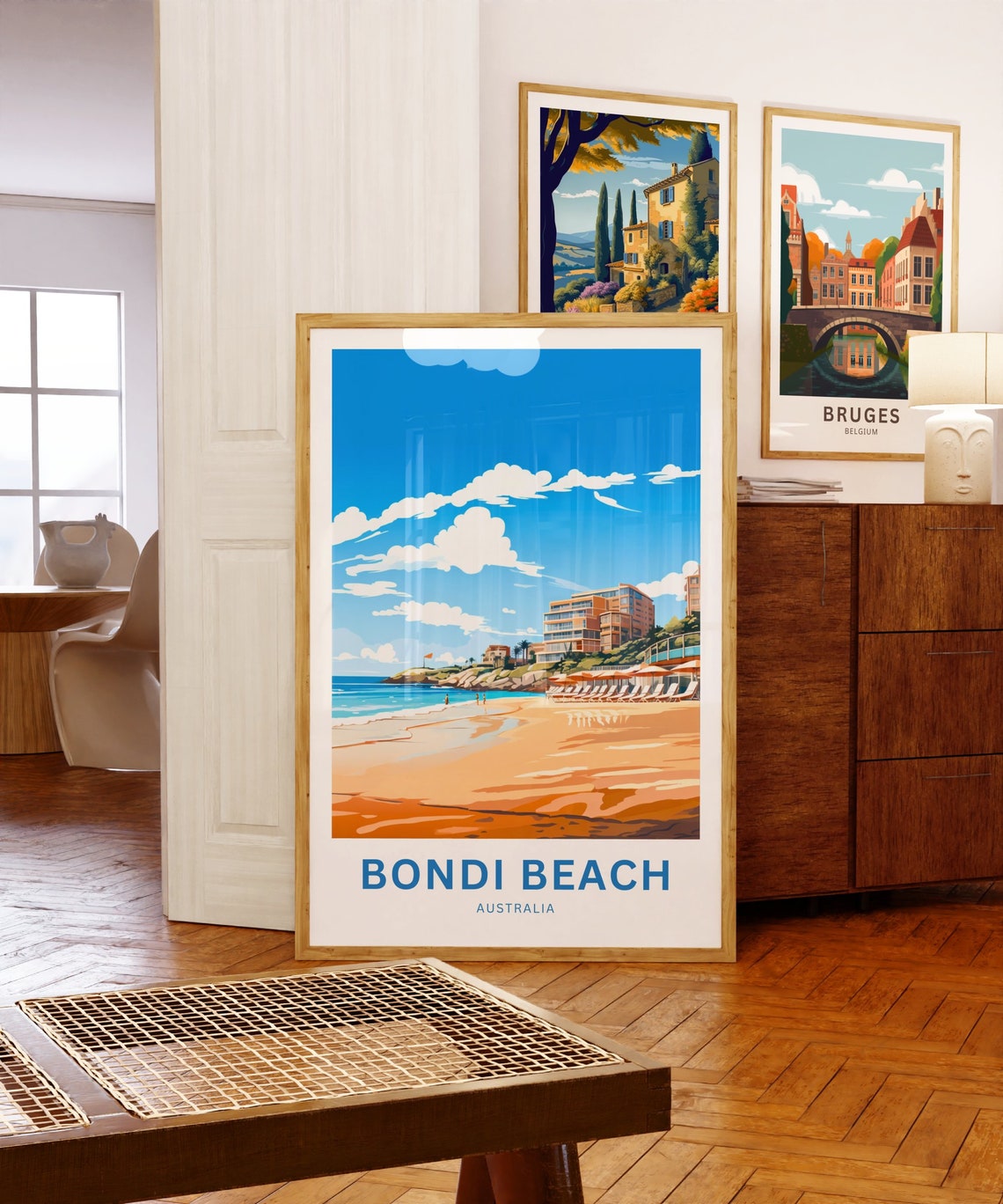 Bondi Beach Australia Sand Resort Shoreline Custom Text Poster - Image 5