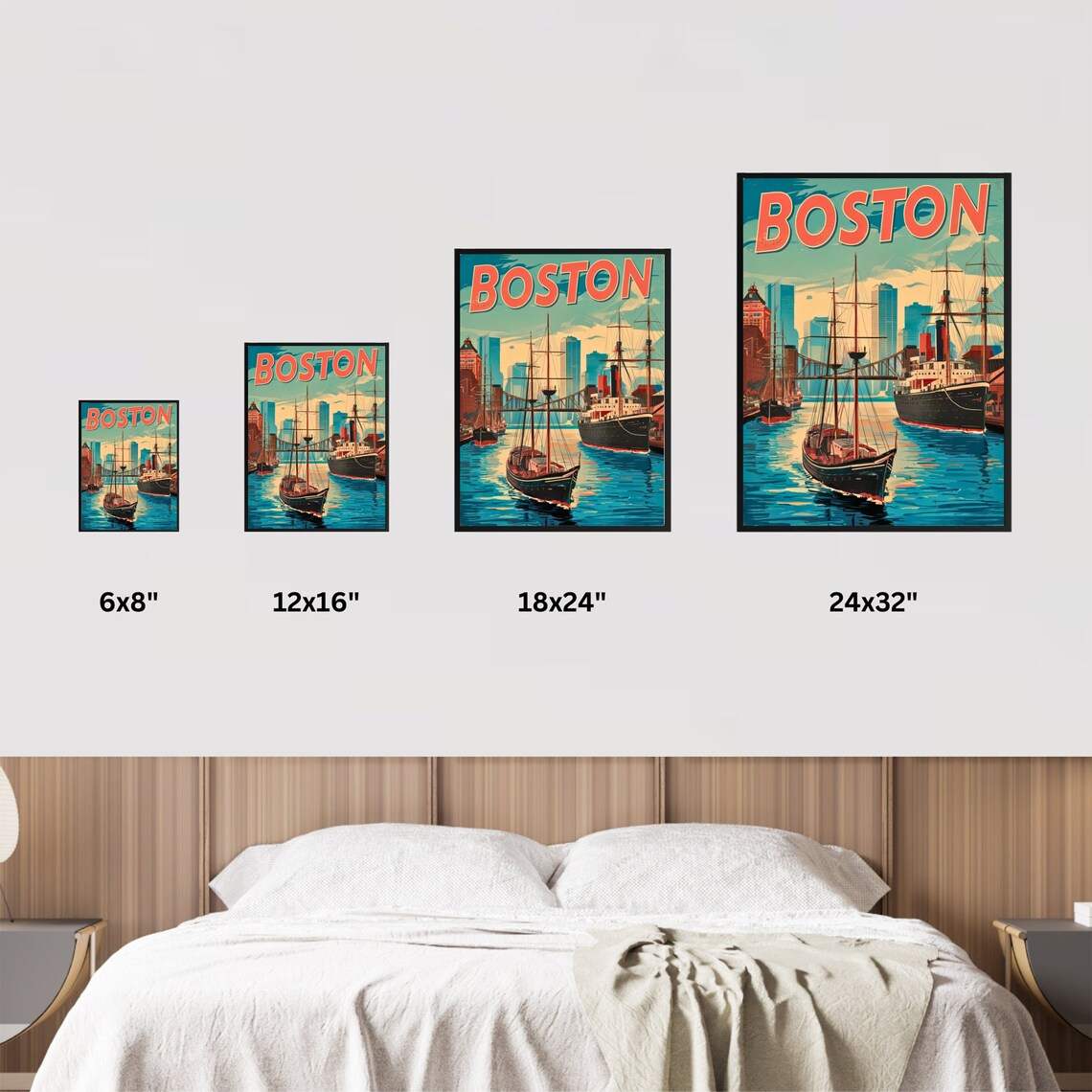 Boston Vintage Travel Poster, United States Art Print - Image 4