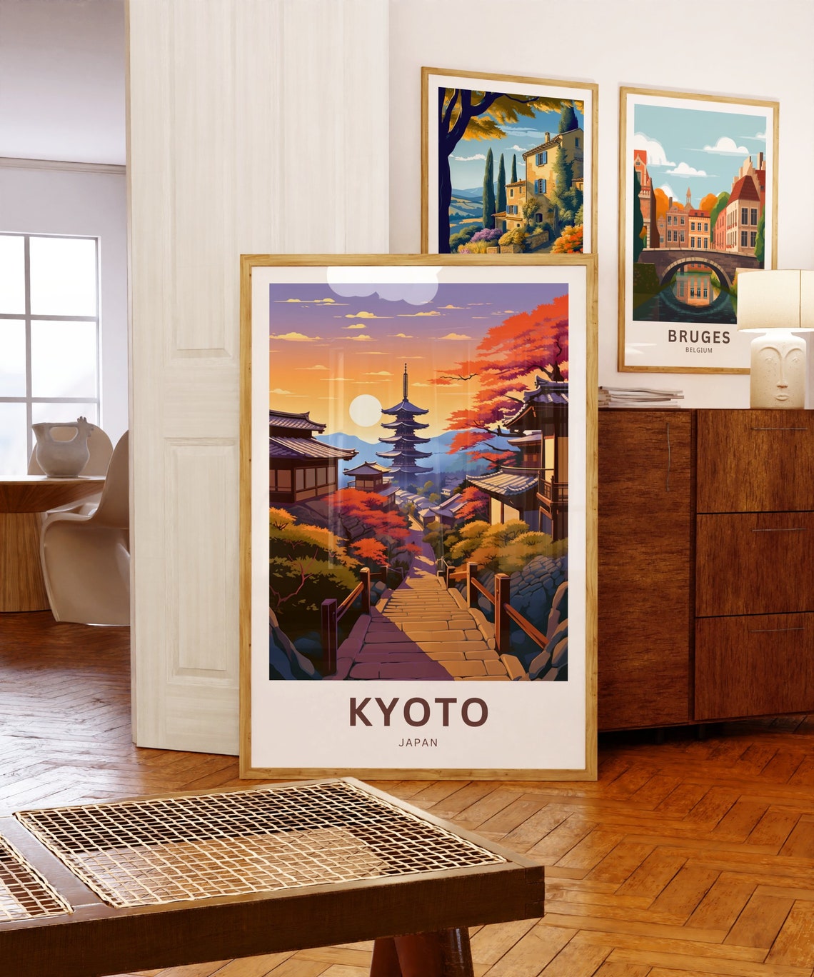 Personalized Kyoto Japan Pagoda Autumn Sunset Temple Town Poster - Image 5
