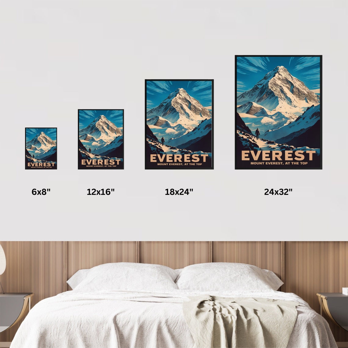 Everest Climber Blue Ridge Summit Ascent View At The Top Poster - Image 4