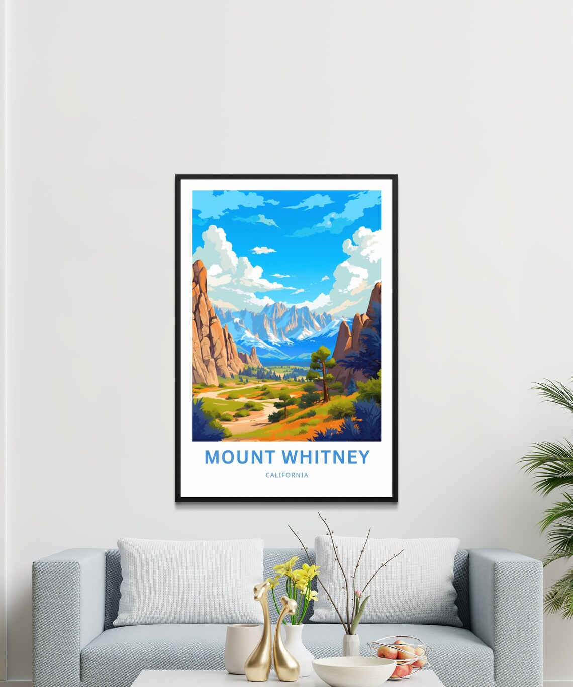 Mount Whitney California Travel Poster, Wall Art Print - Image 3