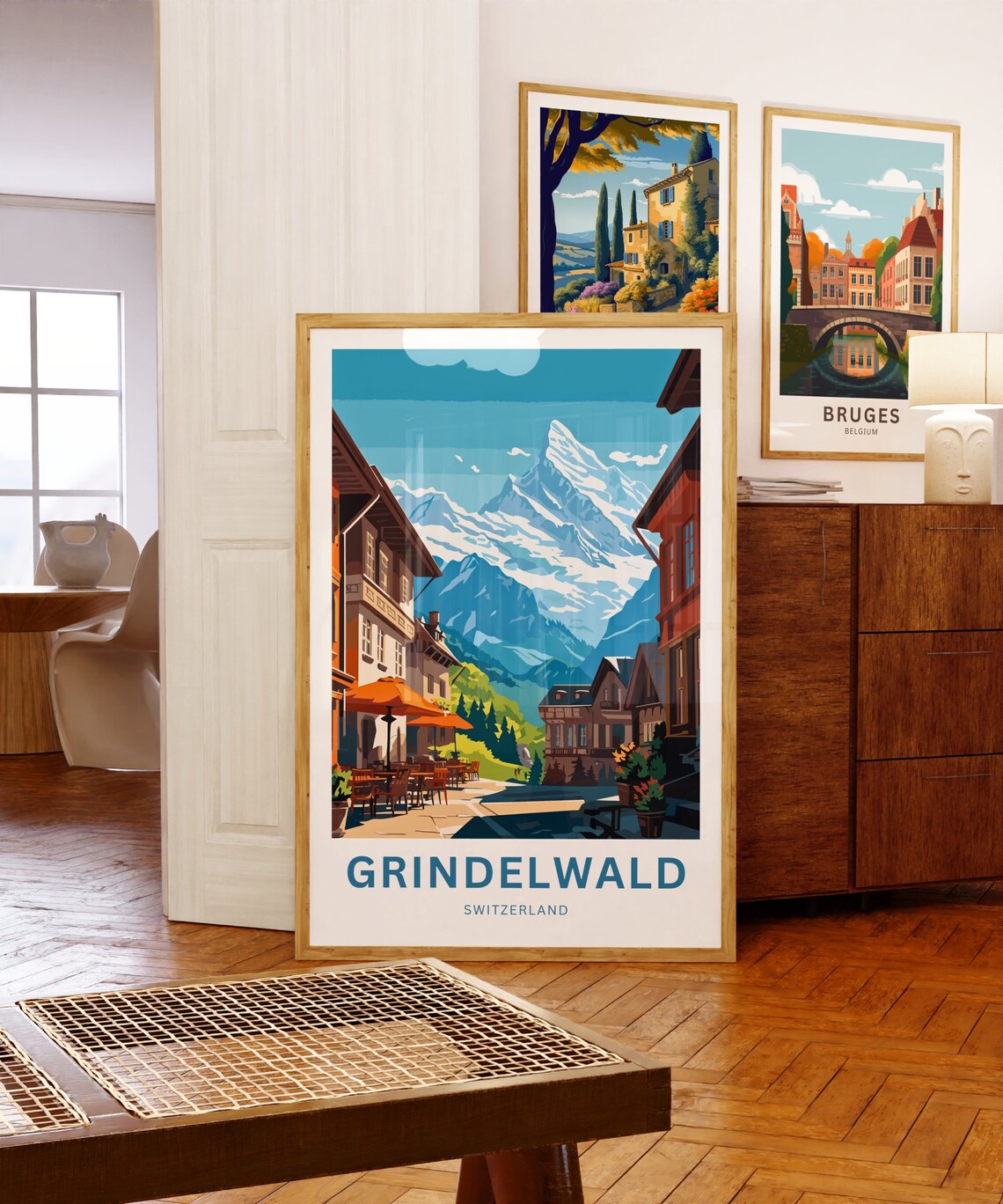 Grindelwald Switzerland Village Street Alpine Peak Travel Poster - Image 5