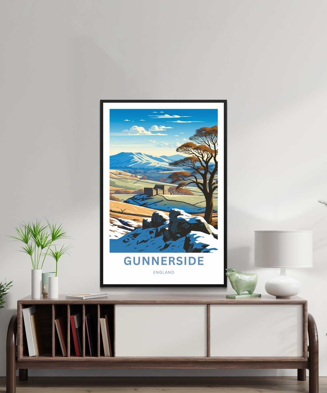 Gunnerside England Winter Snow Yorkshire Dales Travel Poster - Image 4