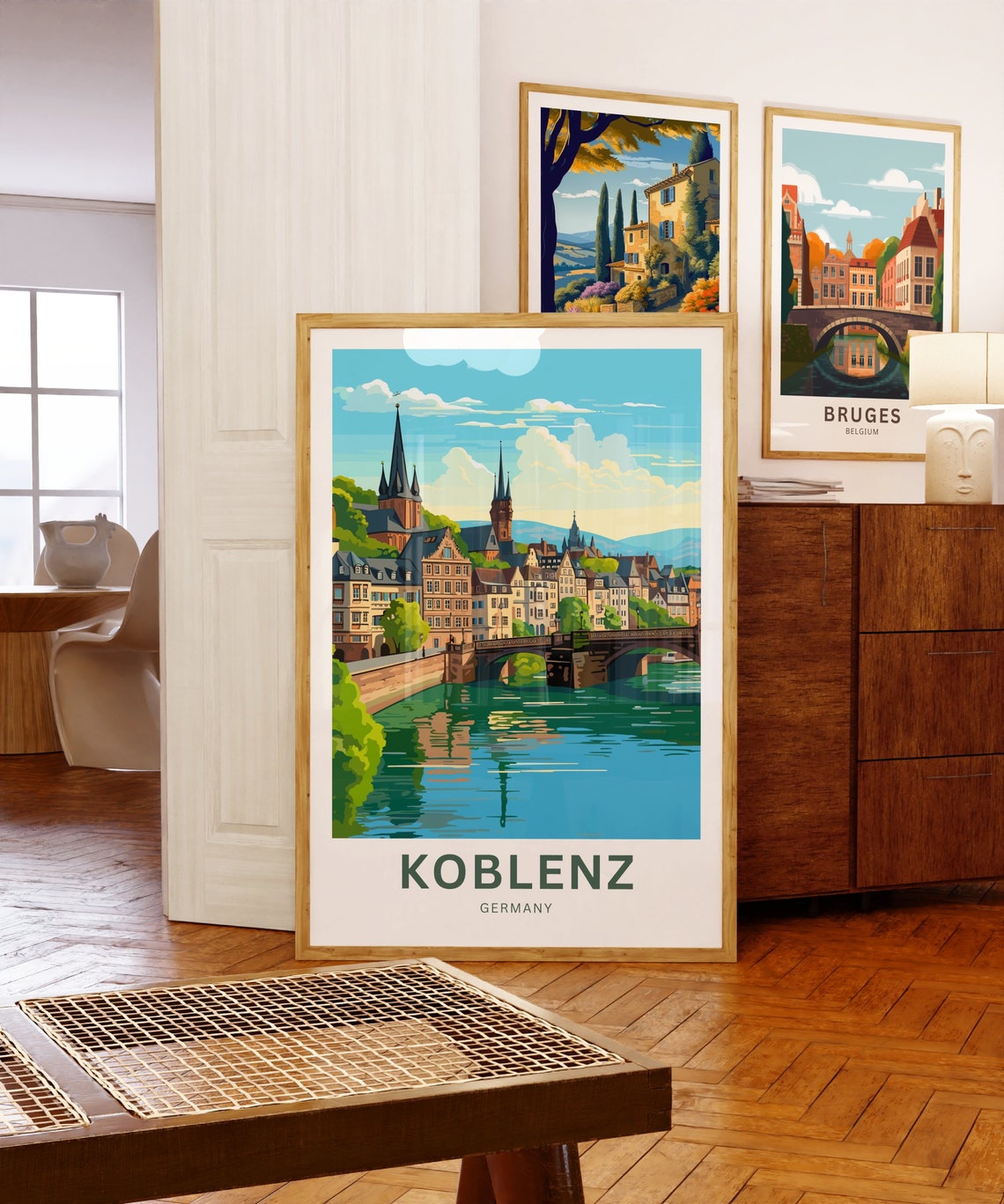 Koblenz Germany River Bridge Scenic Personalized Old Town Poster - Image 5