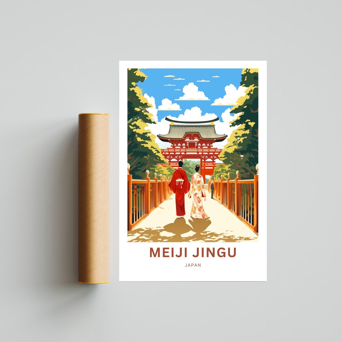 Meiji Jingu Japan Personalized Shinto Shrine Gate Travel Poster - Image 4
