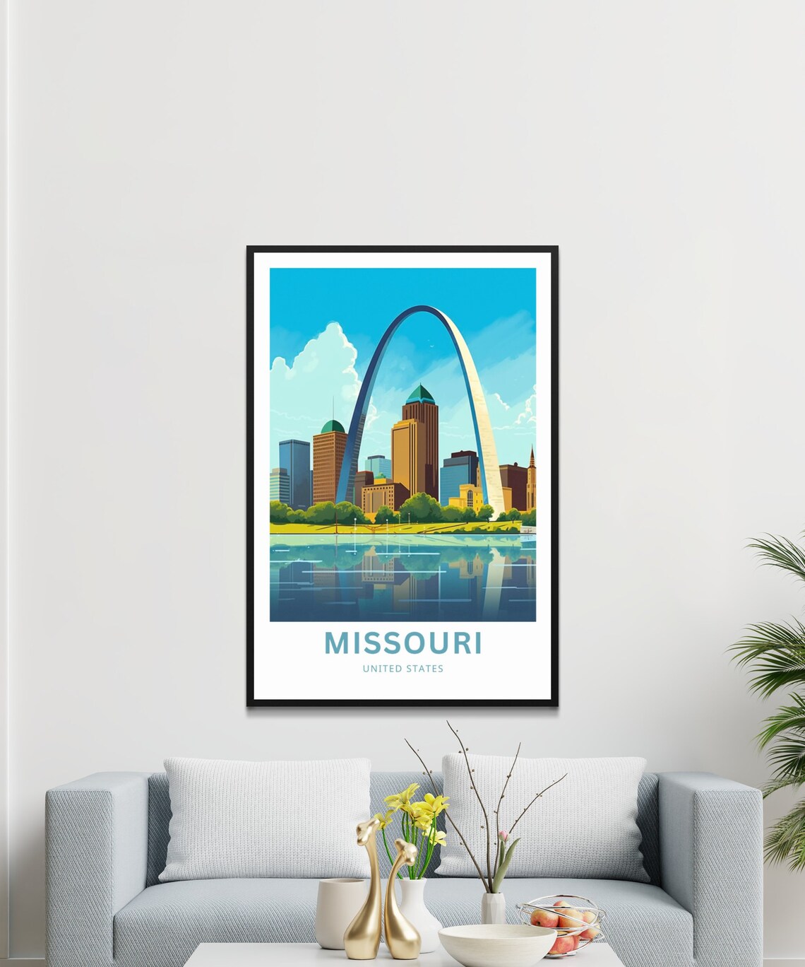 Personalized Missouri Gateway Arch Skyline Vintage Travel Poster - Image 3