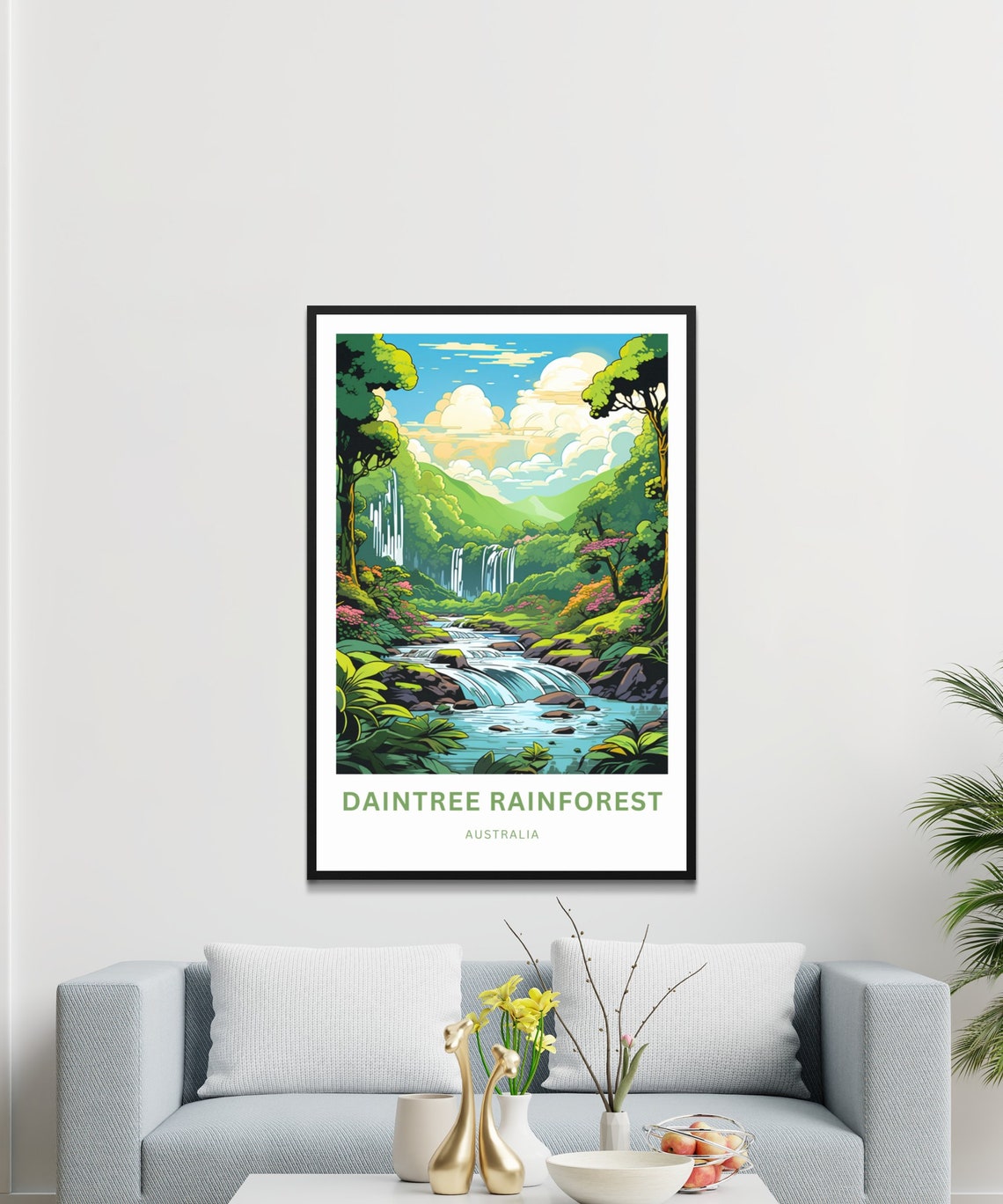 Daintree Rainforest Australia Waterfall Jungle River Travel Poster - Image 3