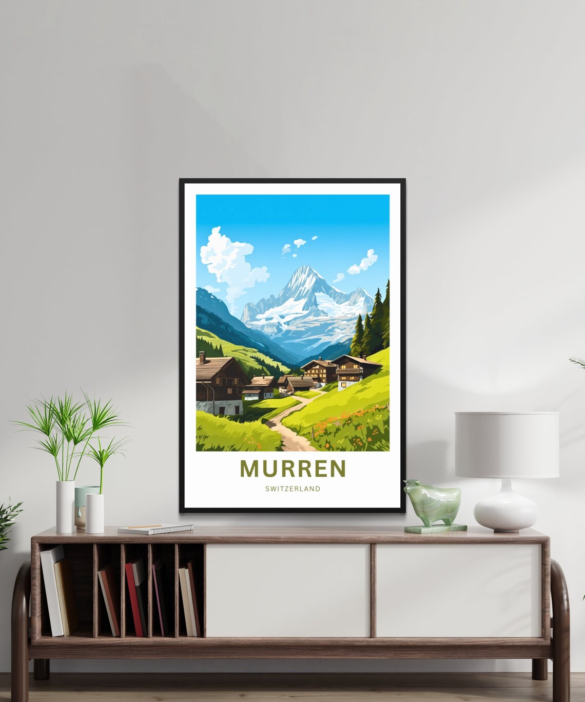 Murren Switzerland Summer Alpine Chalets Wildflower Travel Poster - Image 3