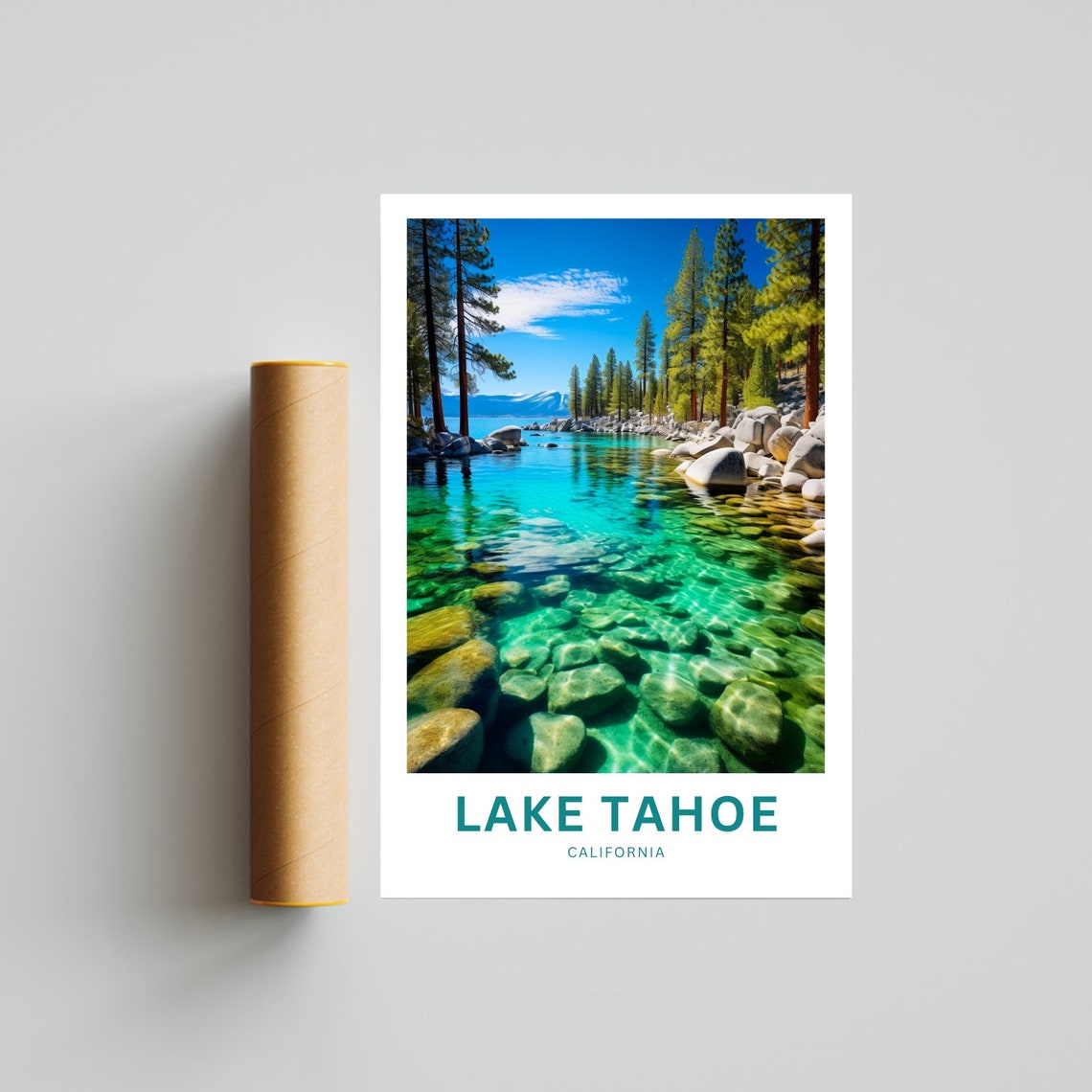 Lake Tahoe California Personalized Crystal Shore Travel Poster - Image 4
