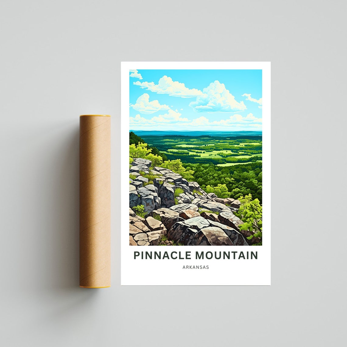 Pinnacle Mountain Arkansas Rocky Summit Overlook Travel Poster - Image 4