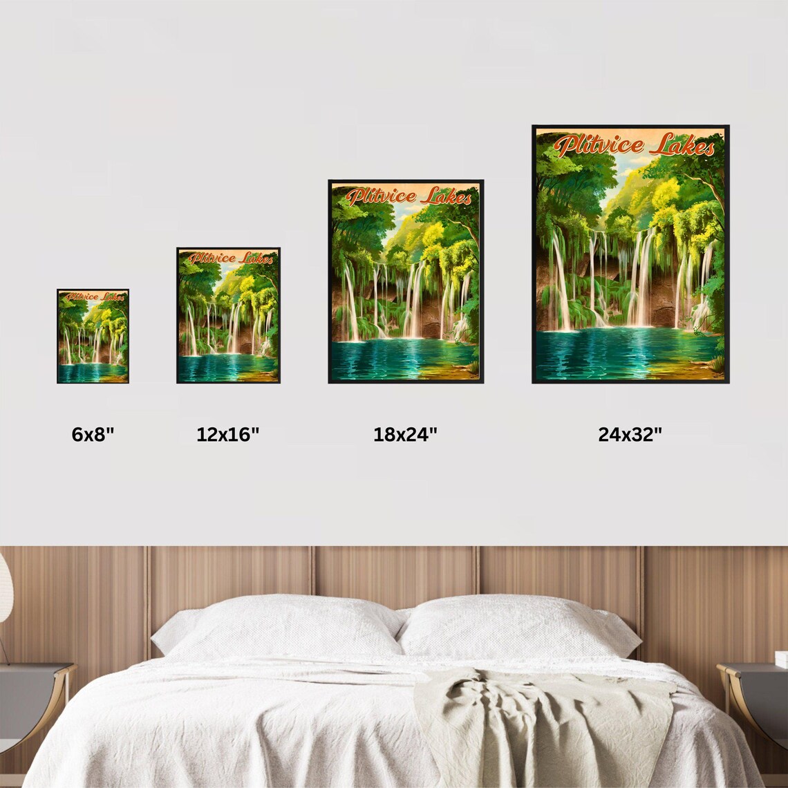 Plitvice Lakes Croatia Waterfalls Emerald Forest Vintage Travel Poster - Image 3