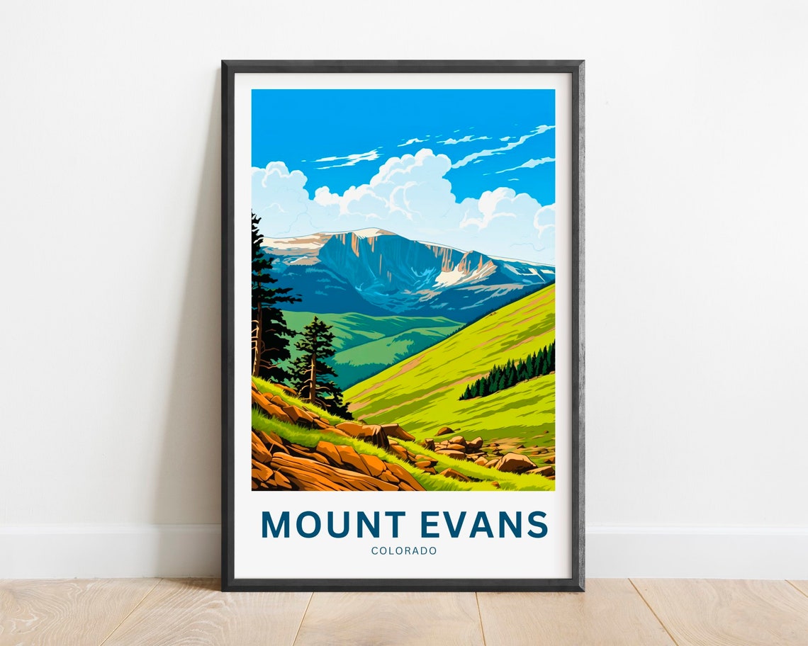 Mount Evans Colorado Alpine Meadow and Snowy Summit Pines Poster