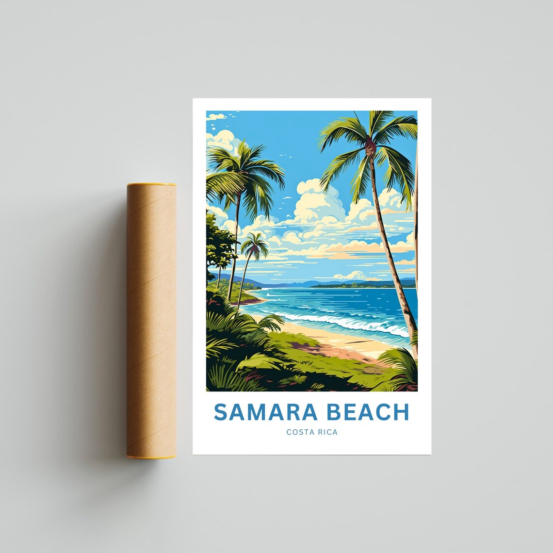Samara Beach Costa Rica Palm Trees Turquoise Ocean Travel Poster - Image 4