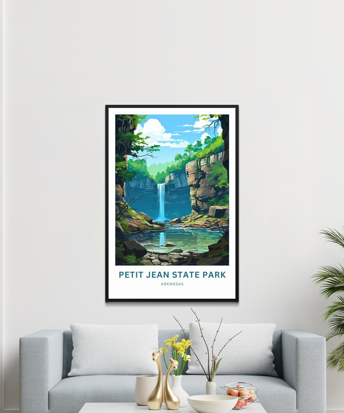 Petit Jean State Park Arkansas Waterfall Canyon Vintage Travel Poster - Image 3