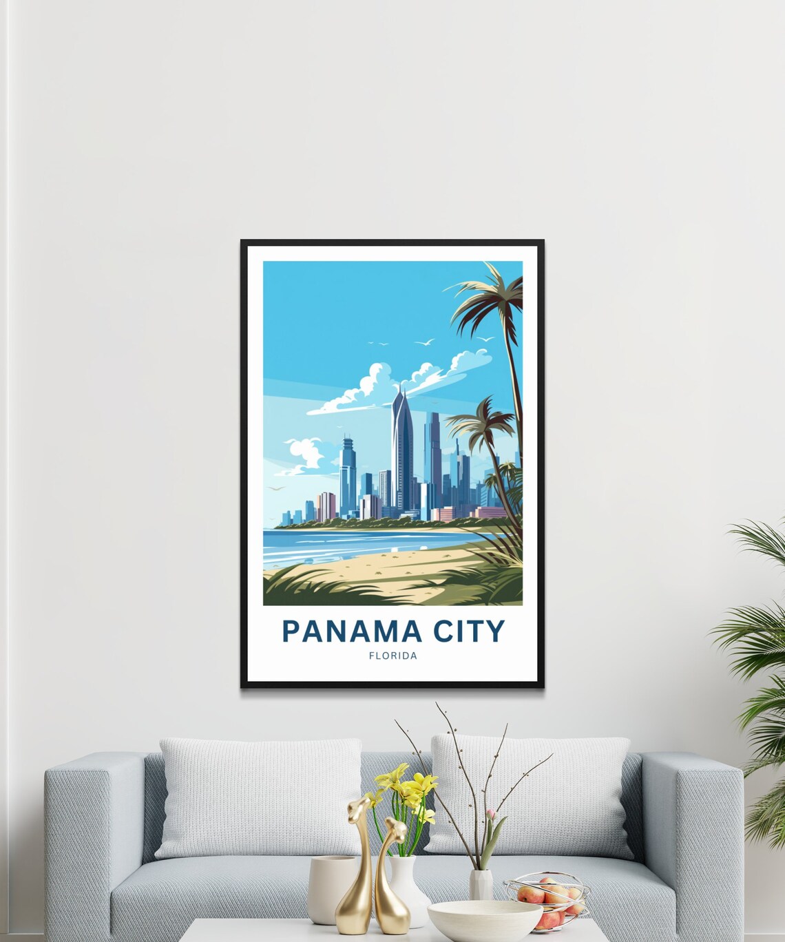 Panama City Florida Beach Skyline Retro Seaside Vintage Travel Poster - Image 3