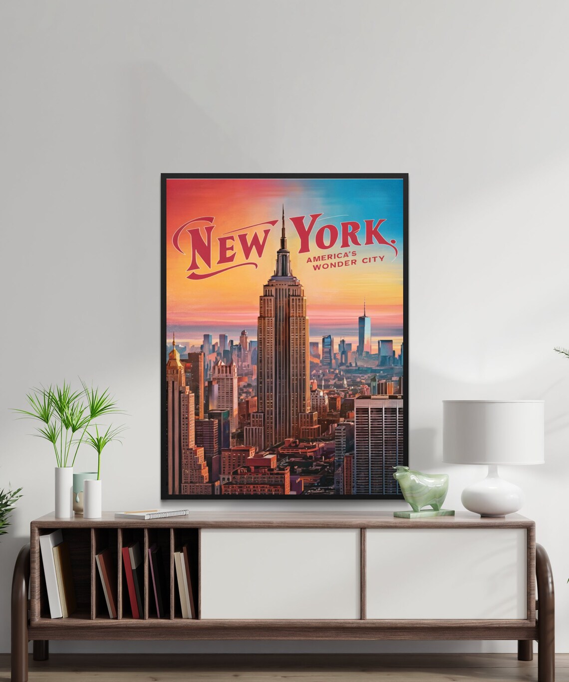 New York Vintage Empire State Building Americas Wonder City Poster - Image 2