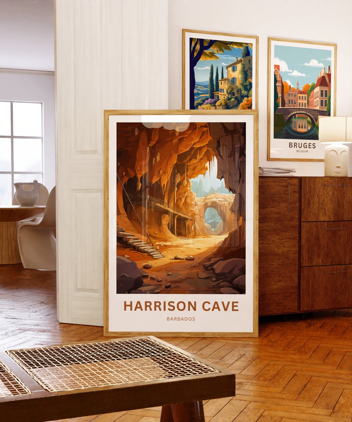 Harrison Cave Barbados Personalized Orange Cave Interior Travel Poster - Image 5