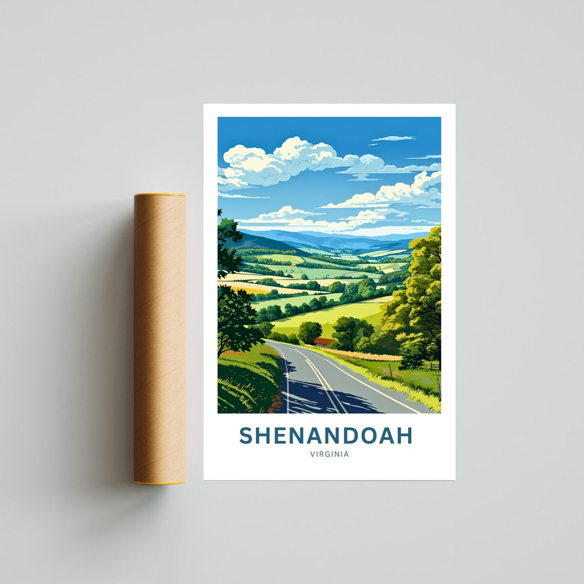 Shenandoah Virginia Personalized Green Summer Valley Travel Poster - Image 4